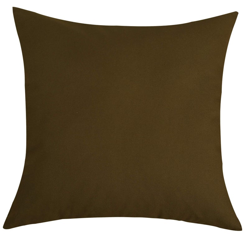 TangDepot Cotton Solid Throw Pillow Covers, 18" x 18" , Coffee, 1 Count (Pack of 1) - Image 1